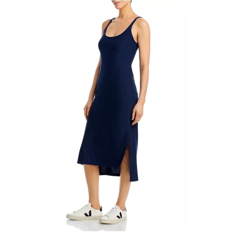 Beyond Yoga Featherweight Resort Dress Nocturnal Navy Blue Midi Small NWT
